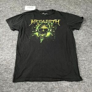 Megadeth T Shirt Mens Medium Black Cotton Skull Graphic Print Rock Band Merch